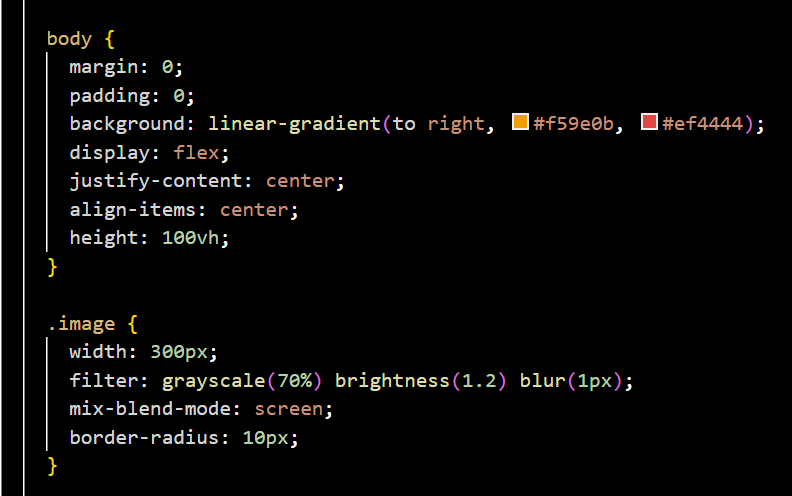 Example of CSS filters and blend modes