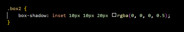 Visual example of an inset box shadow