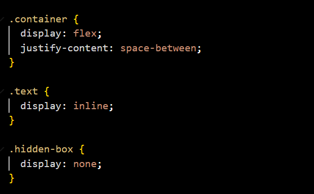 Example of Display properties