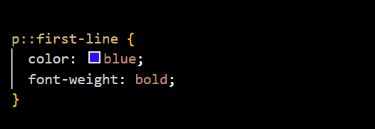 Examples of pseudo-element first-line